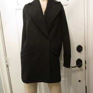new H&M black oversized mid thigh jacket Sz 2